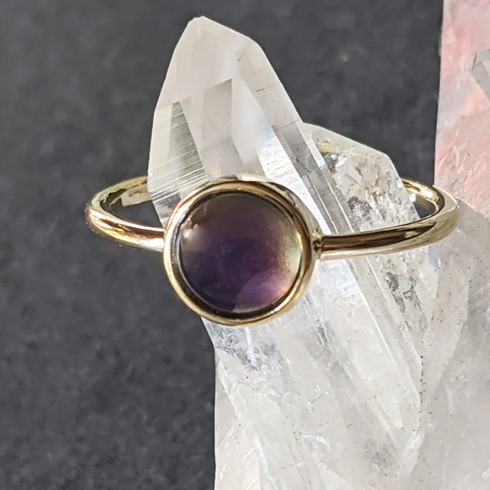 NWT Honeycat Jewelry 18k Gold Plated Mini Mood Ring, Size 8